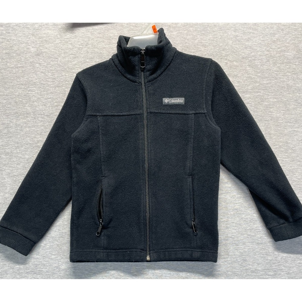 Columbia Steens Mountain Fleece Jacket Unisex Kids XS Black Mock Neck Full Zip